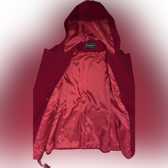 Rampage Women's Bold Red Pea Coat - Picture 9 of 10